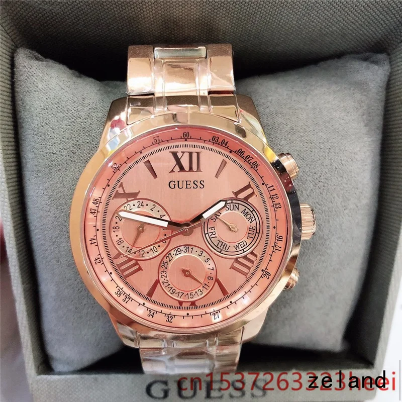 

GUESS watch men's skeleton automatic mechanical AAA watch gold skeleton retro men's women watch quartz watch