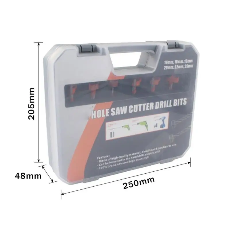 

9CS/Set Hex Wood Drill Bits Extended Thread Woodworking Hole Opener Hole Saw Cutter 16 18 19 20 22 25MM Power Tool Accessories