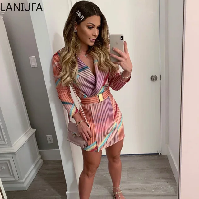 2019 осеннее повседневное женское платье с длинным рукавом сексуальное v образным