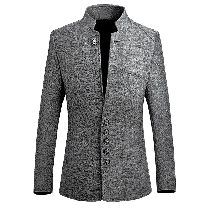 SFIT 2020 Blazer Men Spring New Chinese Style Business Casual Stand Collar Male Slim Jackets Size M-5XL | Мужская одежда