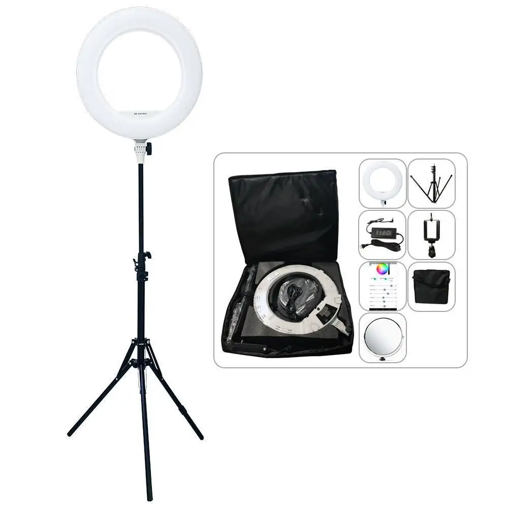 

Yidoblo QS-480DII 9990K APP Control Photography Ring lamp 18\" 480PCS LED Ring Light Warm & Cold Color Adjustable Ring Lamp