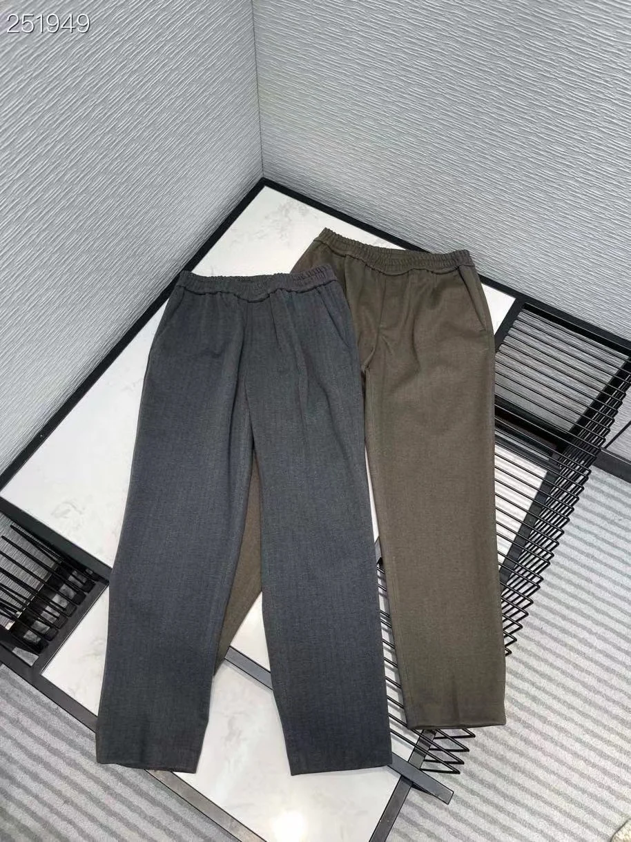

Fyion 2022 Spring Summer Luxury Design Runway Collection Mid Waist Woolen Street Style Casual Waist Elastic Long Pants
