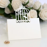 100pcs laser cut bird cage table name place cards favor table name message setting card wedding birthday party favor decoration