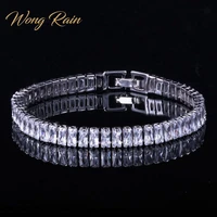 wong rain luxury 100 925 sterling silver created moissanite gemstone bangle charm cocktail bracelets fine jewelry wholesale