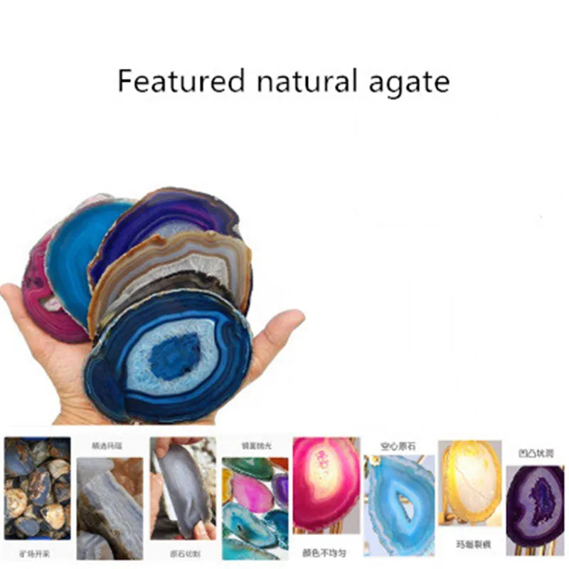 Настенный светильник в скандинавском стиле с агатом Современная индивидуальная