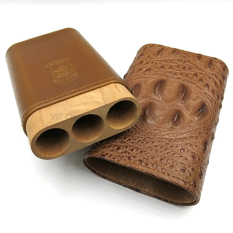 LUBINSKI футляр для сигарет из крокодиловой кожи дорожный держатель Humidor 3 трубки