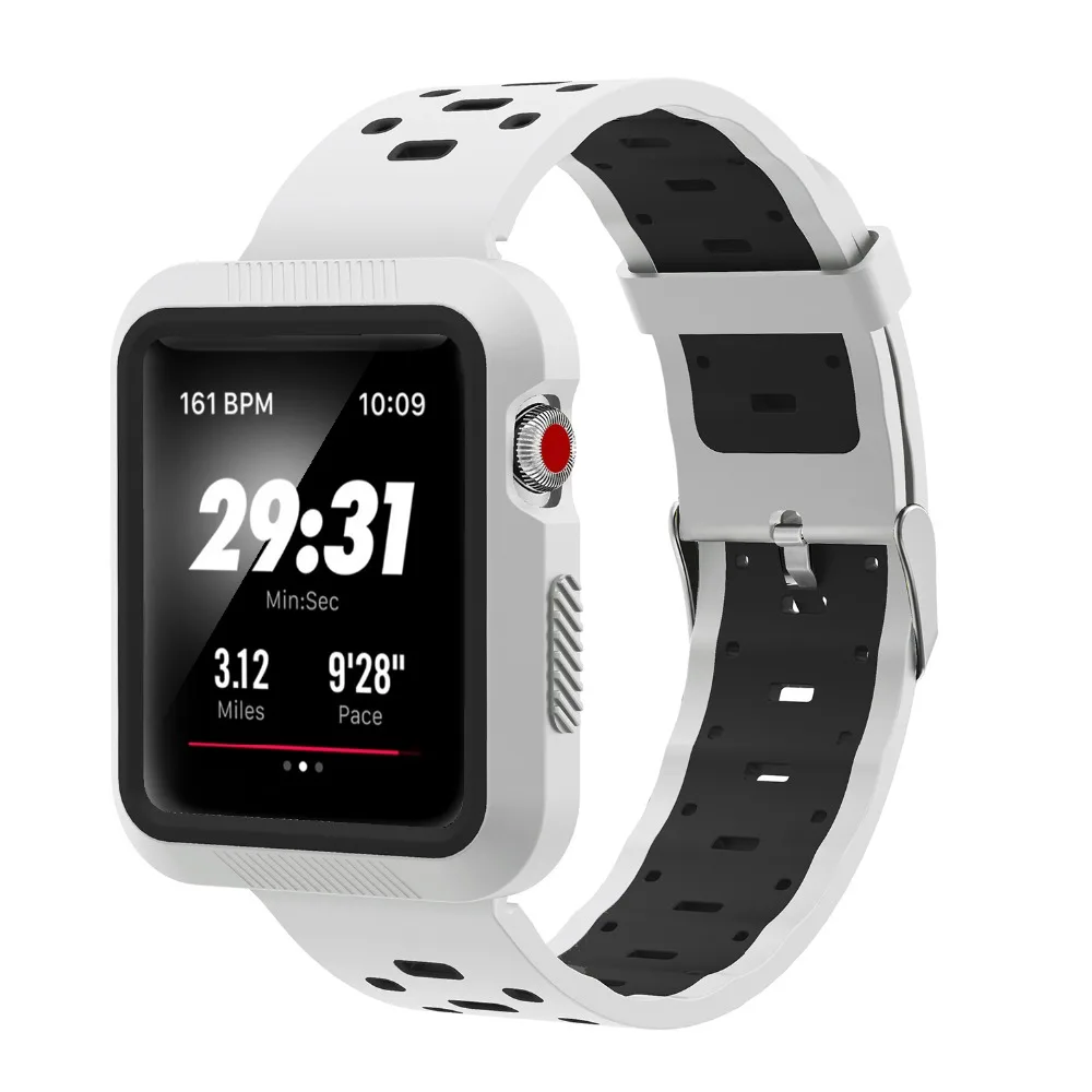 Модный спортивный ремешок для наручных часов Apple Watch 38 мм 42 силиконовый на