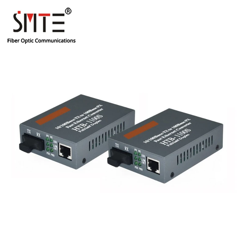 Оптический медиа конвертер HTB 1100S 25 км 10/100 Мбит/с RJ45 одиночный режим дуплекс