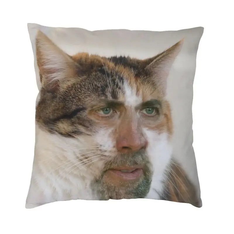 Nicholas Cage Cat Meme Throw Pillows Case Bedroom Sofa Home Decoration Cushions Cover Square Pillowcase Double-sided Printing