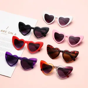 NEW Child Heart Sunglasses Women Brand Designer Cat Eye Sun Glasses Female Retro Love Heart Shaped G