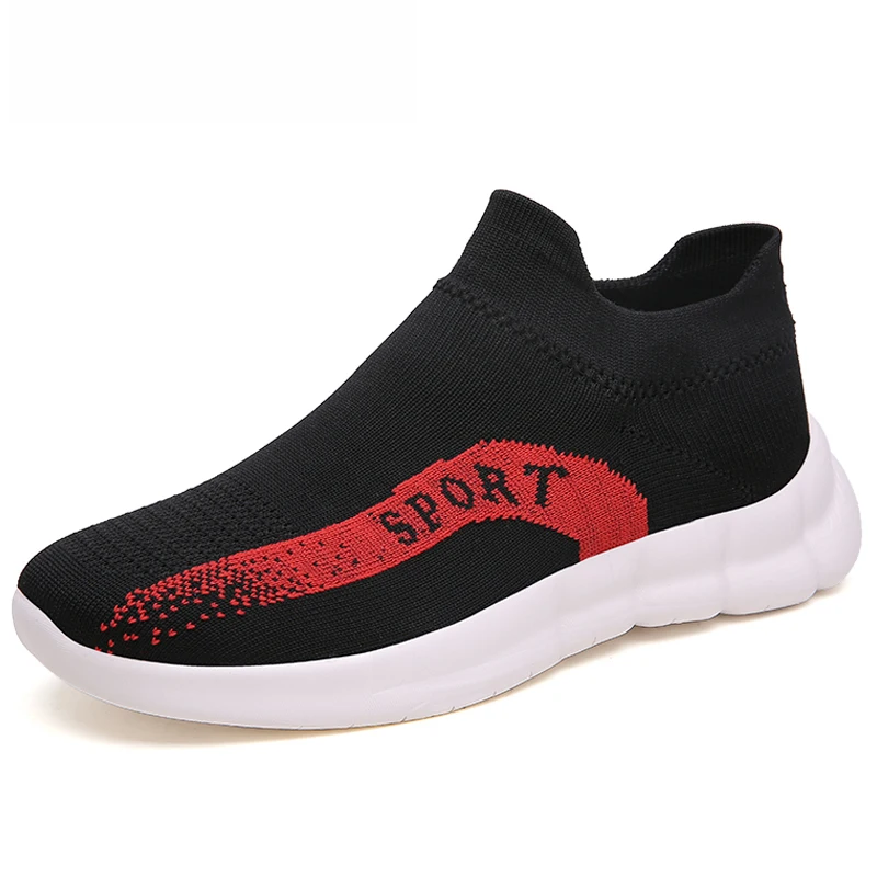 

Men Shoes 2021 Autumn Breathable Mesh Sneakers Men Slip on Soft Casual Shoes Knit Walking Sock Shoes Comfort Men Flats
