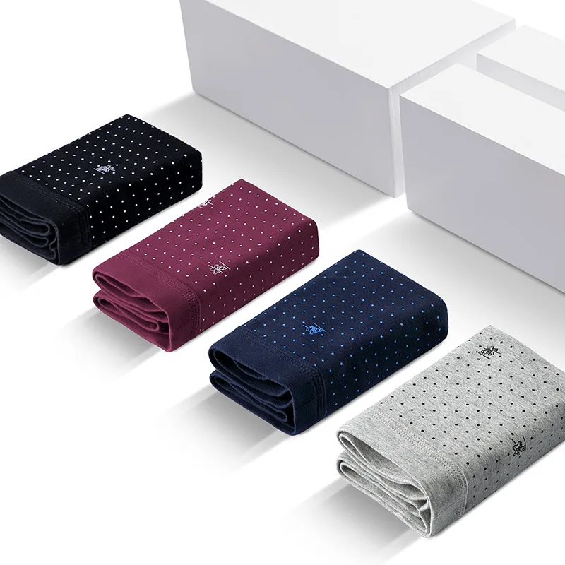 4 Pcs Men's Boxers Underwear High Quality Cotton Sexy Textile Printing Panties Athletic Briefs Large size Underpants Wholesale