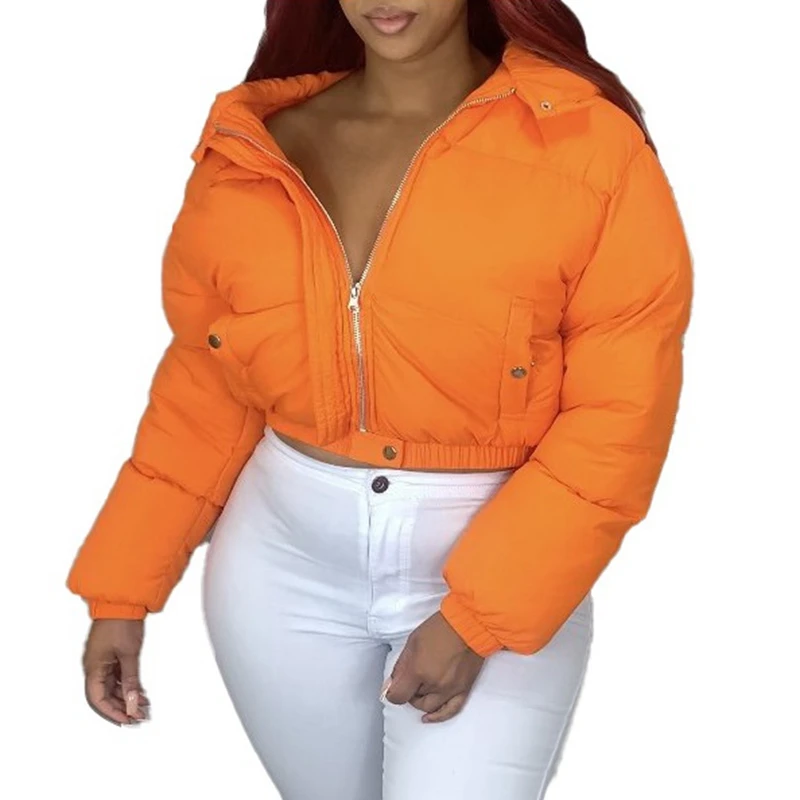 

Hooded Puffer Jacket Women Autumn Winter Women's Down Jacket Orange Purple Green Parkas Woman 2022 Padded Coats Female Clothes