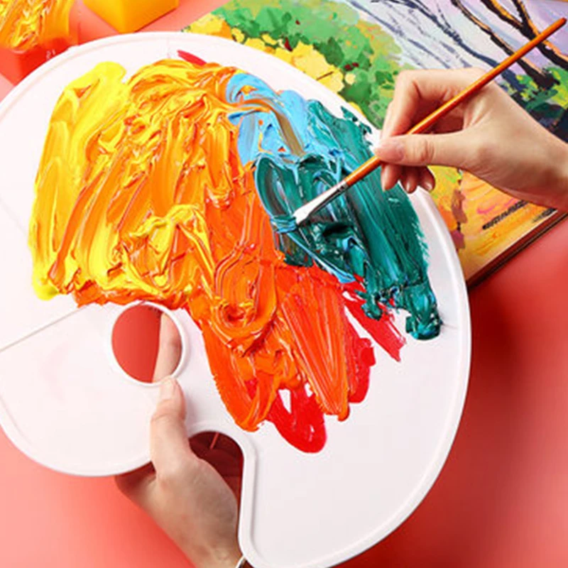 Plastic White Pallet Oval Three-line Palette/Tray Plum Color Palette Small/Medium/Large Oil/Watercolor/Gouache/Acrylic Drawing
Plastic White Pallet Oval Three-line Palette/Tray Plum Color Palette Small/Medium/Large Oil/Watercolor/Gouache/Acrylic Drawing