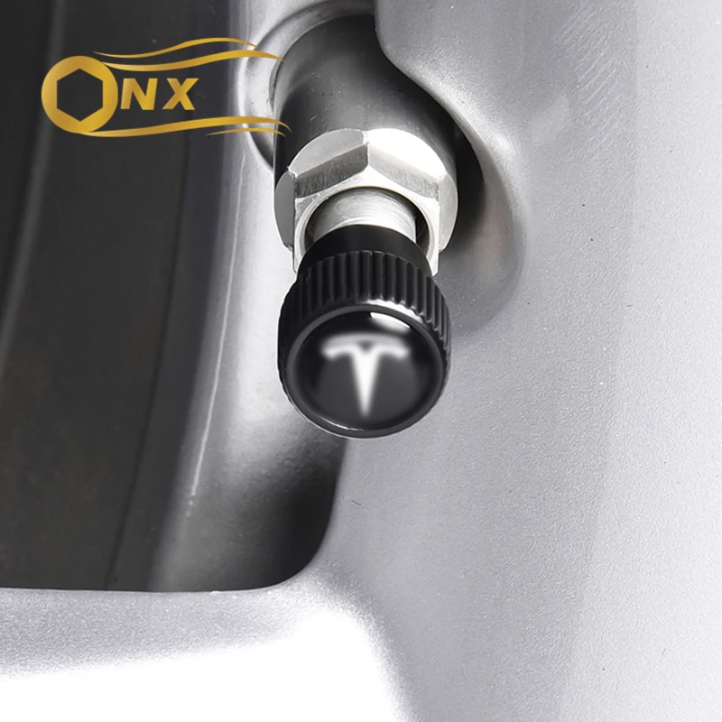 

Car valve cap tire valve core sleeve nut For 2020 Tesla Model 3 Exterior modification Accessories