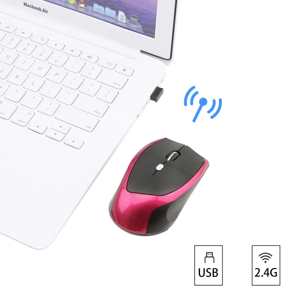 Беспроводная оптическая USB-мышь 2 4 ГГц 1600DPI | Компьютеры и офис