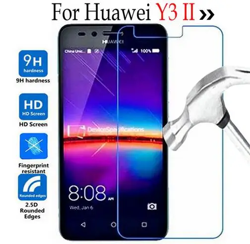 Закаленное стекло для huawei y3 ii 2 lua-u22 lua-l21 чехол защиты экрана 4 5 дюймов защитная