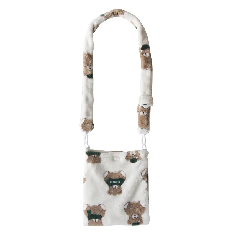 Осенняя оригинальная новая сумка мессенджер для телефона с милым плюшевым