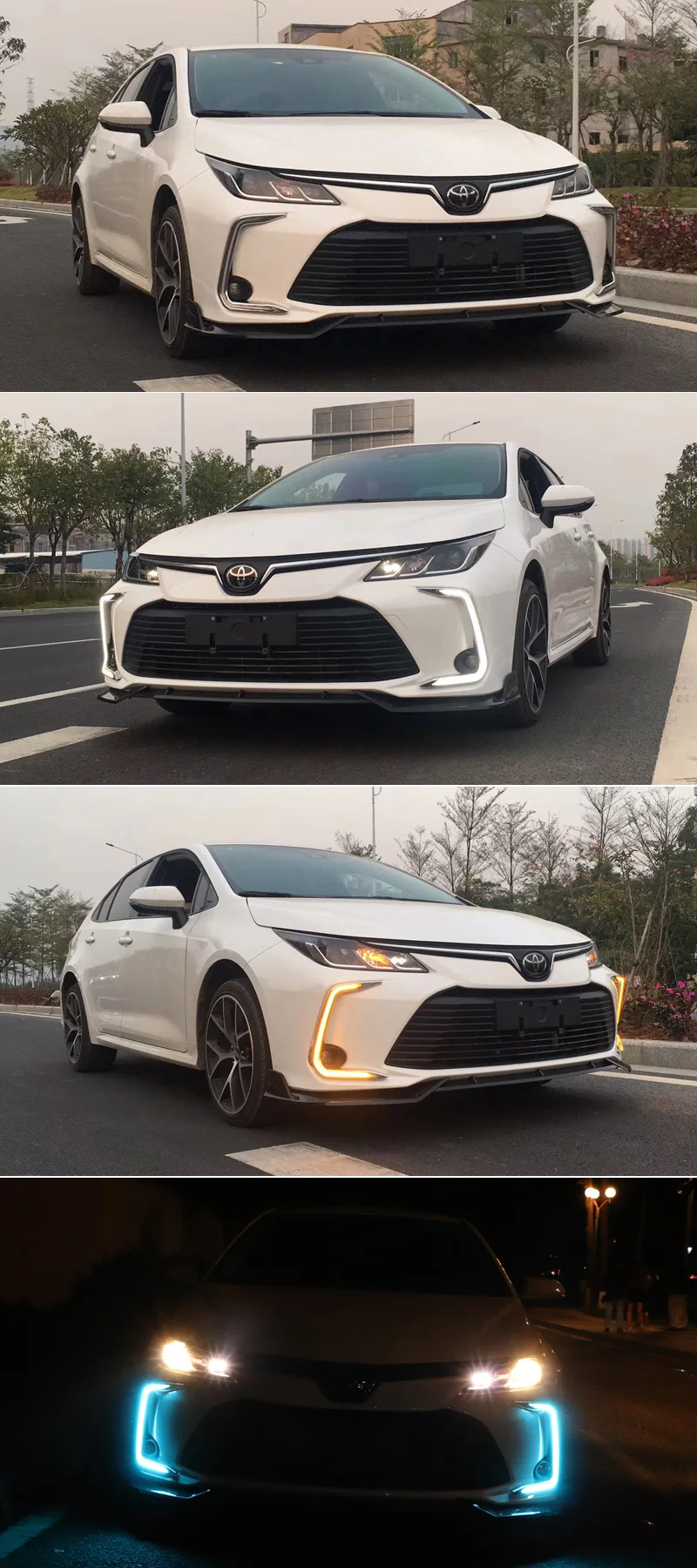 Для Toyota Corolla динамический старт последовательный желтый указатель поворота ночной синий водонепроницаемый автомобильный DRL Светодиодный дневной ходовой светильник
