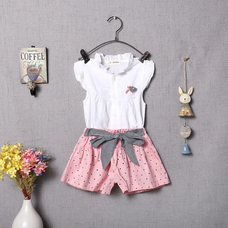 Одежда для маленьких девочек кружевной жилет с рукавами крылышками + шорты в