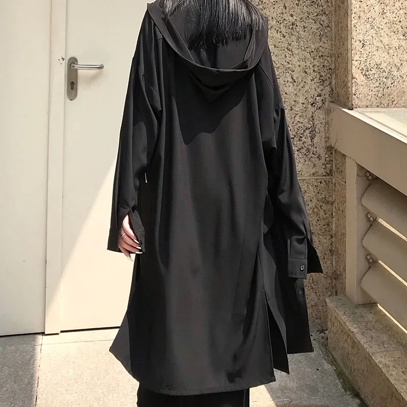 Рубашка для девочек на раннюю осень женский тонкий свободный черный кардиган