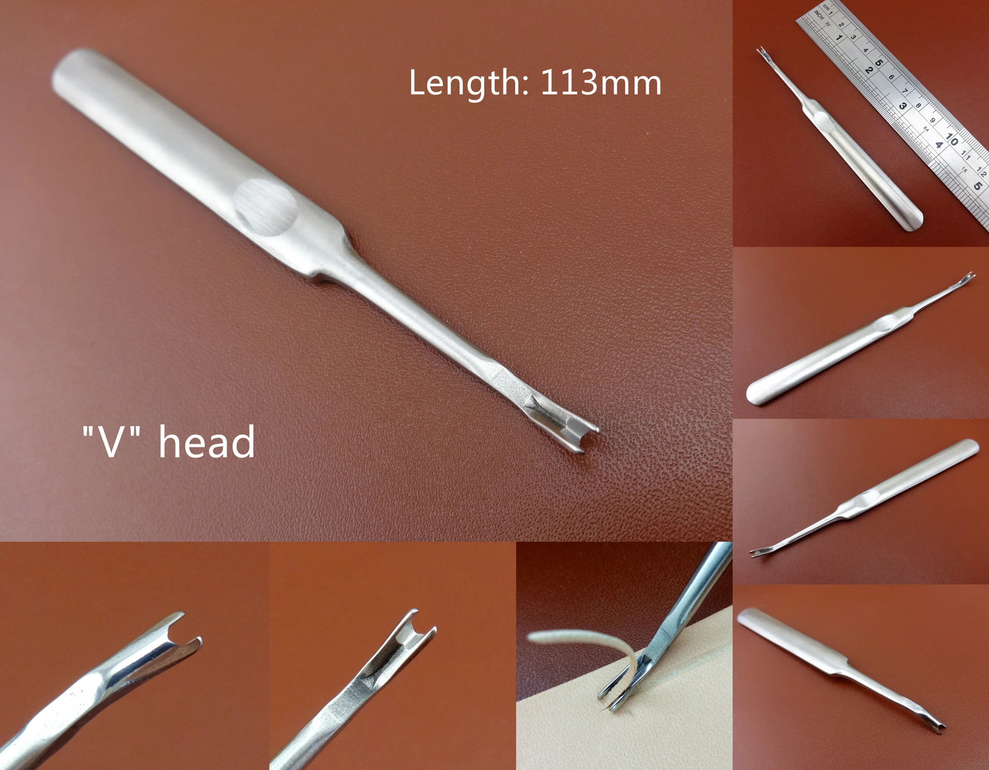 12 шт. U V образный нержавеющая сталь Кожа ремесло сшивание Groover Skiving Edge Beveler набор