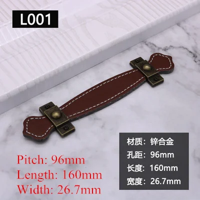 96mm 2 цвета/Винтажные кожаные мебельные ручки 96-128 мм дверный ремень ручка для ящика шкафа Сумки Багаж Чемодан Аксессуары - Цвет: 96mm
