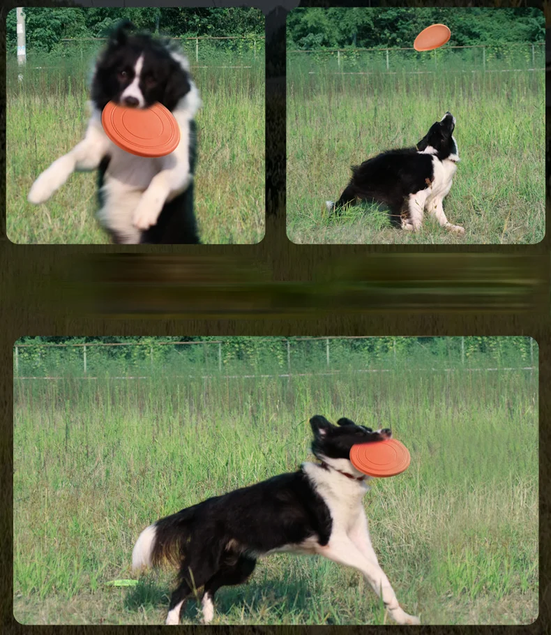 

1PC Funny Silicone Flying Saucer Dog Cat Toy Dog Game Flying Discs Resistant Chew Puppy Training Interactive Pet Supplies 17CM