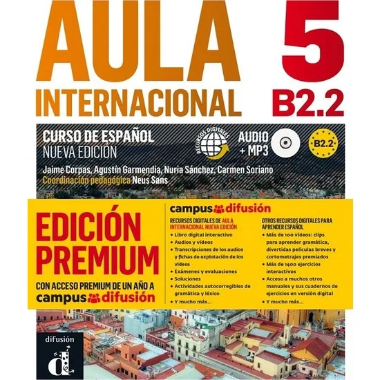 

Difusión Broadcasts Aula Int 5 Nueva Edición Libro Del Alumno + CD + Prem B2.2 Collective Libros en español Spanish books