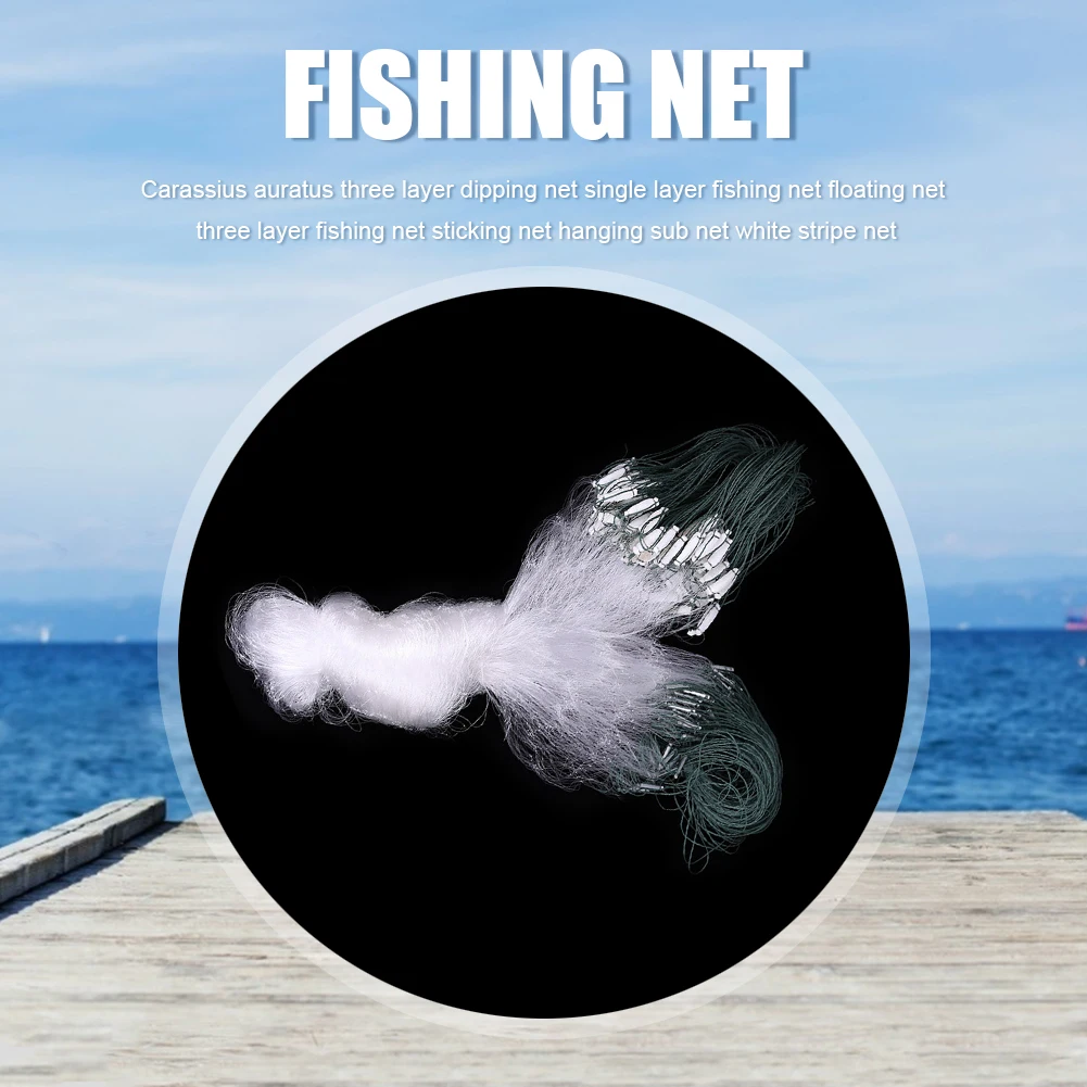 Nylon Fishing Net Fish Mesh Trap Three Layer Monofilament Gill Netting Outdoor Tackle Tools Accessories | Спорт и развлечения