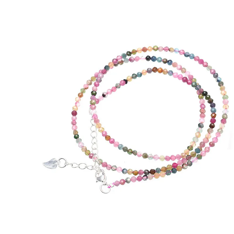 

Ожерелье с гранеными бусинами, 3 мм, из натурального турмалина