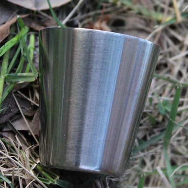 6 шт/30 мл нержавеющая сталь походная посуда компактные размеры крышка кружка