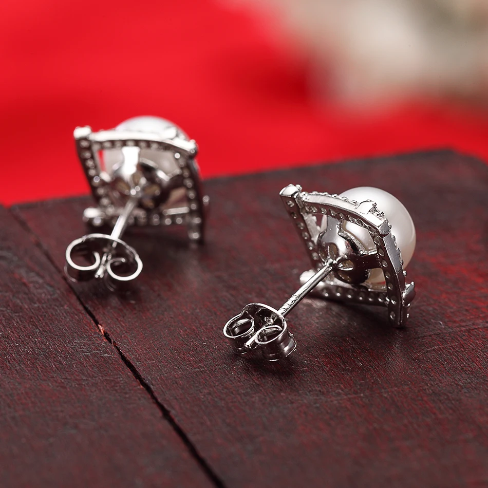 Exquisite 925 Sterling Silver 2 Colors Natural Freshwater Pearl Stud Earrings for Women Gifts Bride Fine Jewelry FEIGE | Украшения и