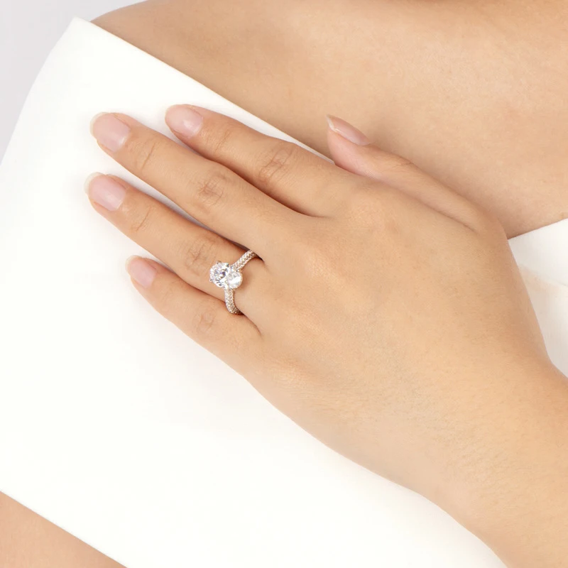 

Knobspin Classic 100% 925 Sterling Silver Full Wedding Rings For Women Sparkling High Carbon Diamond Party Fine Jewelry Gift
