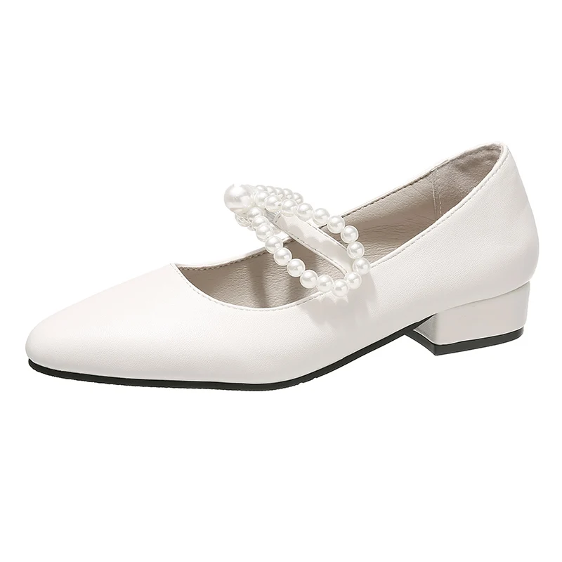 

Slip On African Woman Shoe Chunky Sandals 3cm Heels Mary Jane 2021 Shallow Mouth Branded Pumps Sweet Lace-Up Pointed Wedge Slip-