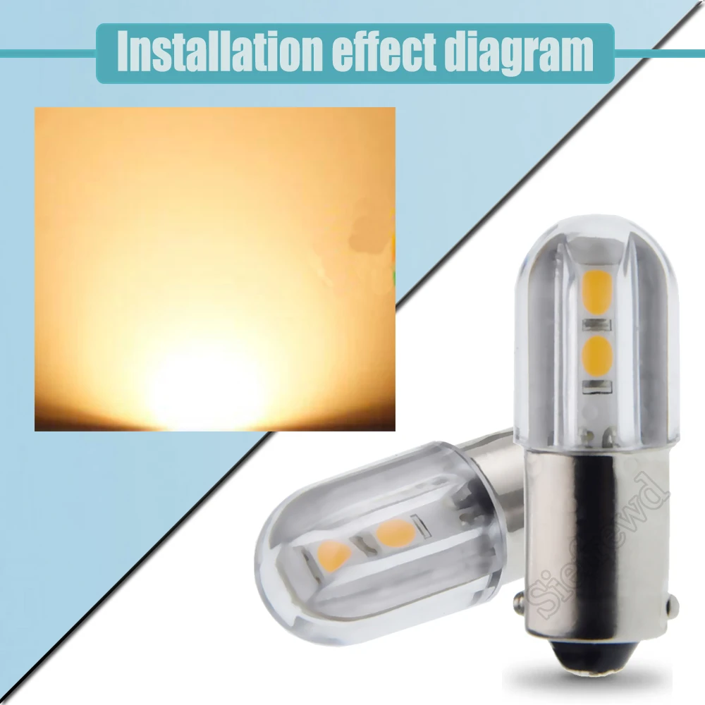 

2 шт. BA9S T11 T4W Светодиодная лампа индикатора светильник 6 в, 12 В, 24 В постоянного тока 48В 60В 110V 220V Интерьер контрольная лампа теплый белый рабочий светильник Инж