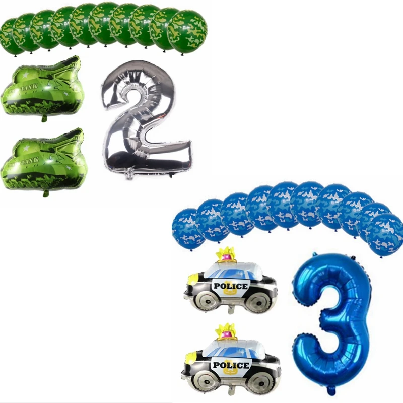 

Boys Birthday Camouflage Theme Party Decoration 10inch Blue Green Latex Balloons Supplies Package 50pcs