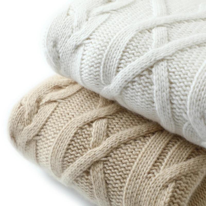 Женский кашемировый свитер оверсайз aliaga толстый вязаный пуловер с круглым