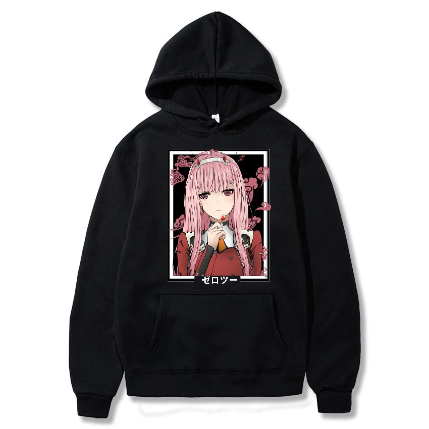 

Anime Harajuku Zero TWO Beautiful Girl Darling In The Franxx Hoodie Unisex Streetwear Loose Hip Hop Style Hooded Sweatshirt