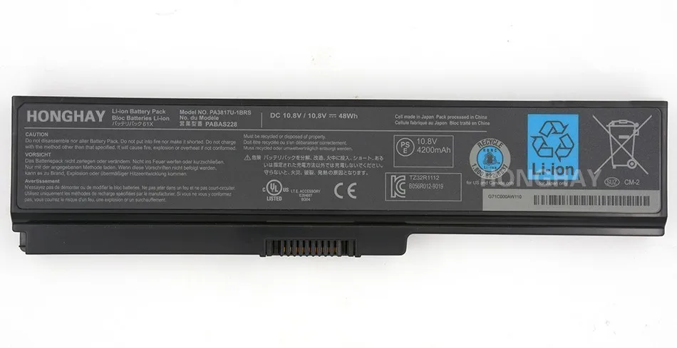 Honghay PABAS228 ноутбук Батарея для Toshiba L750 L700 C660 C660D L740 L770 L640 A600 L645 PA3817U-1BRS PA3817U PA3818U-1BRS