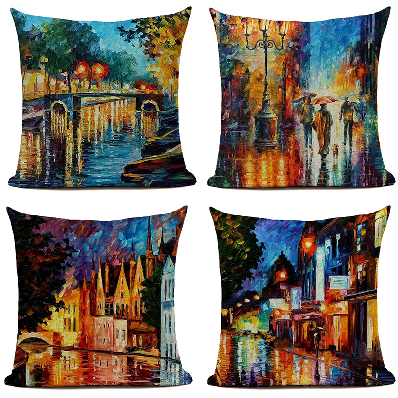 Наволочка для подушки с рисунком океана льняная наволочка дивана украшение дома