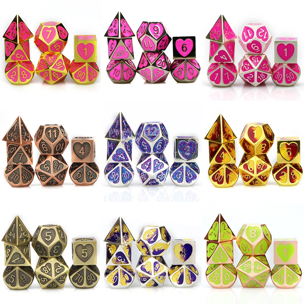 Набор металлических костей DND кости для ролевых игр d & радужные галактика