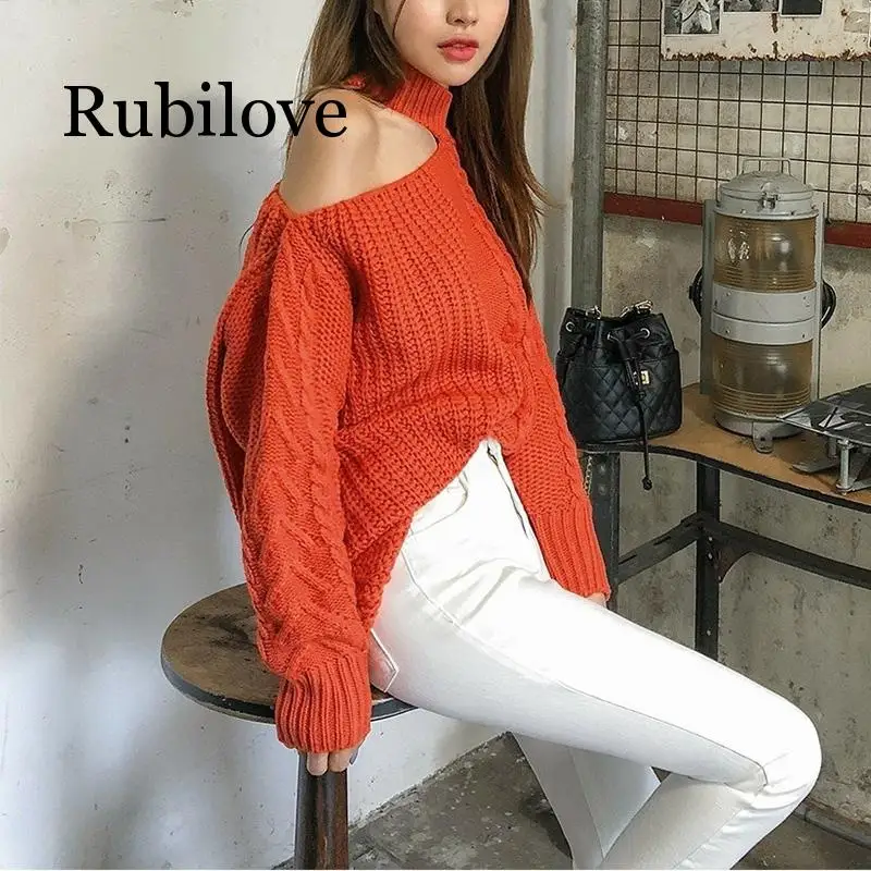Женский вязаный свитер Rubilove пуловер на одно плечо Осень-зима 2019 | Женская одежда