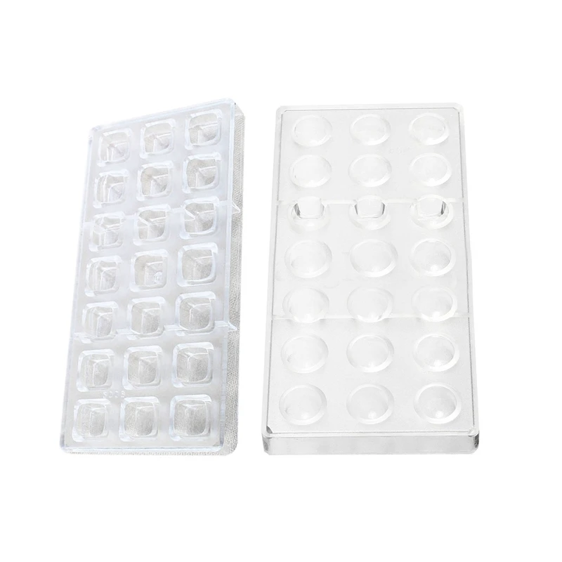 

1Pcs 21 Bell Shaped Clear Polycarbonate Mould Chocolate Mold Tray & 1Pcs 3D Chocolate Mold Square Chocolate
