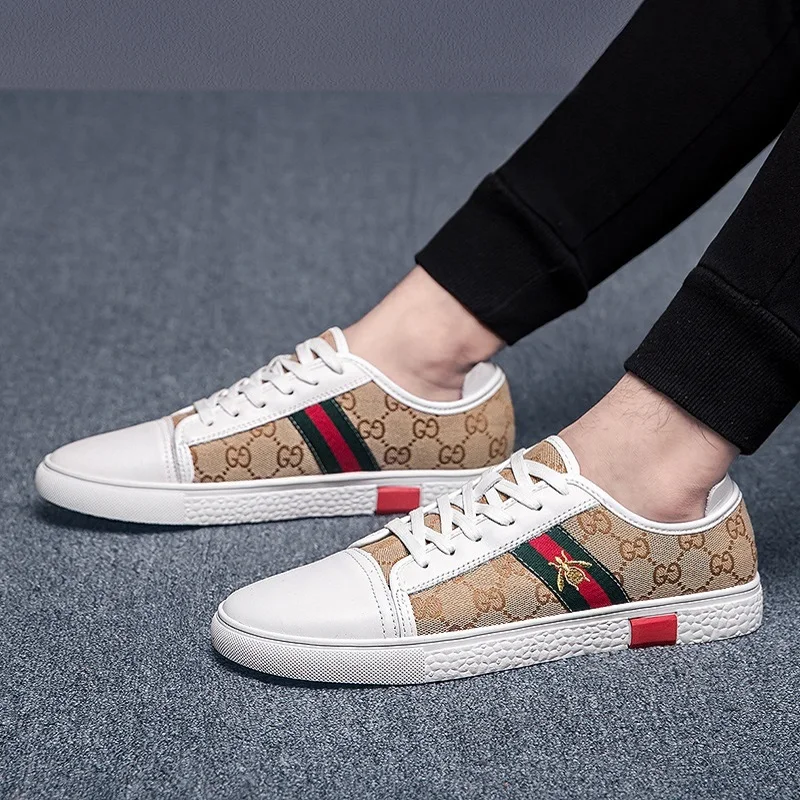 

blackFashionable genuine shoe causal on sneaker leather man canvas slip sneakers shoes trend leisure casual breathable fashion