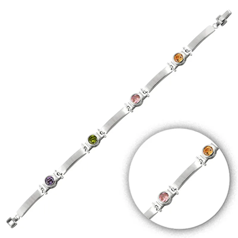 

Silverlina Silver Zircon Stone Bracelet