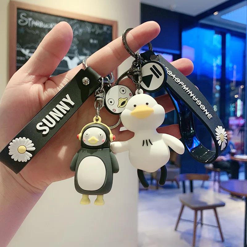 3d силиконовый брелок женская простая элегантная утка кукла Дейзи цепочка для