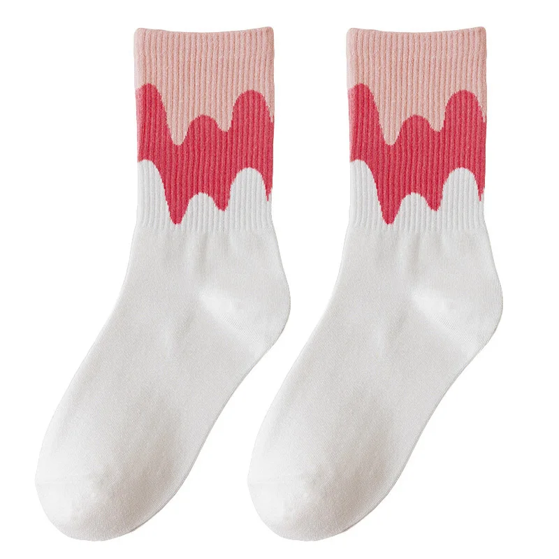 

Korea College Style Colours Striped Harajuku Women Socks Personality Tide Streets Skateboard Socks Candy Color Calcetines Mujer