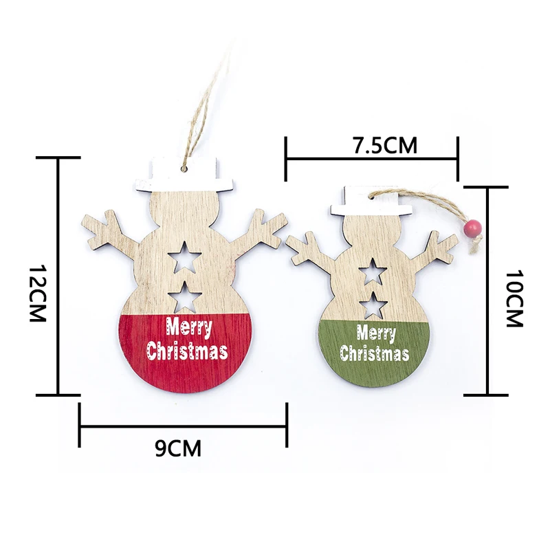 Новогодняя 2021 Рождественская креативная деревянная подвеска в виде снеговика и