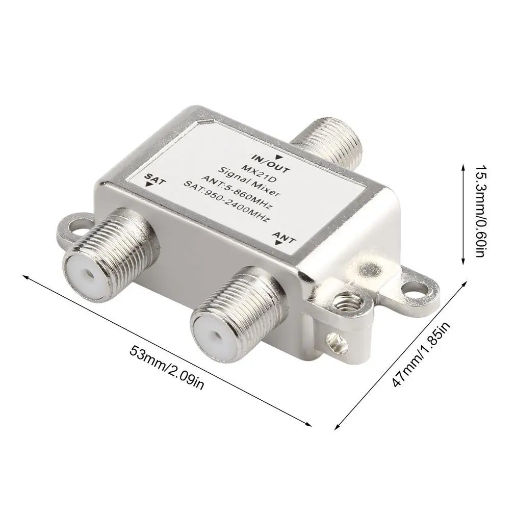 

2 in 1 2 Way Satellite Splitter TV Signal Cable TV Signal Mixer SAT/ANT Diplexer Lightweight & Compact
